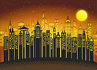 Схема вышивки бисером Огни ночного города