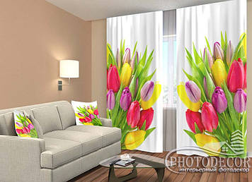 Фото Штори "Тюльпани" 2,5м*2,6м (2 полотна по 1,30м), тасьма