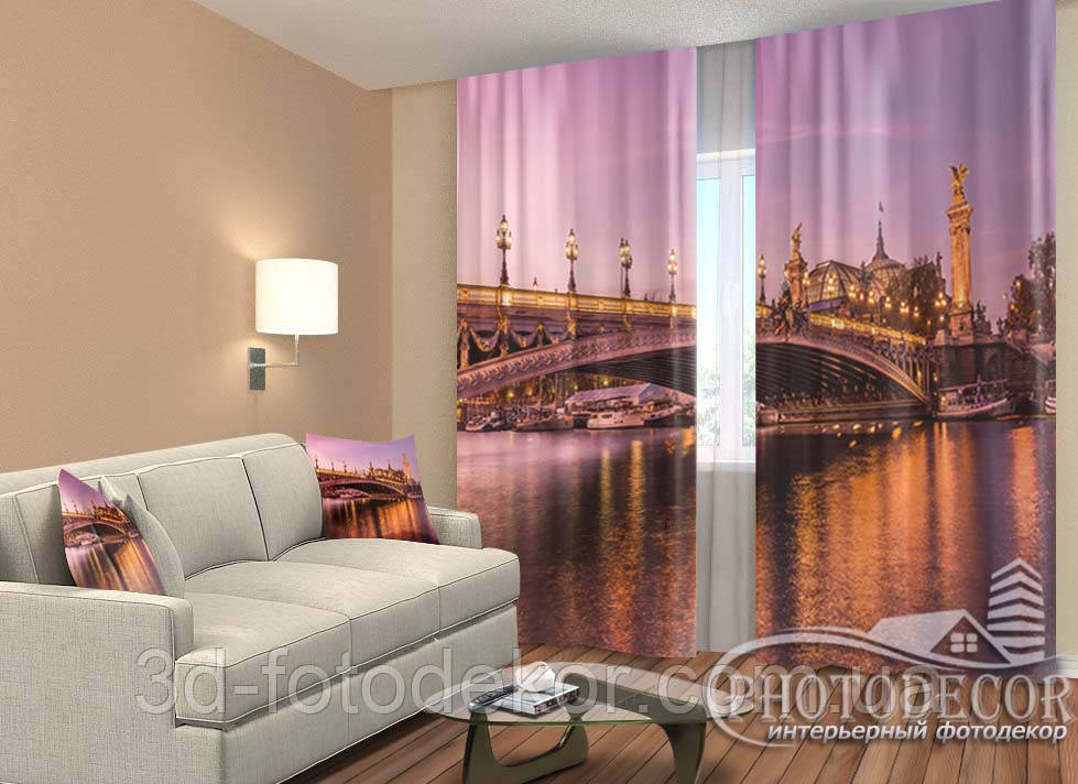 Фото Штори "Французький міст" 2,5м*2,6м (2 полотна по 1,30м), тасьма