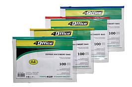 Папка на блискавці А4, прозора / 4Office