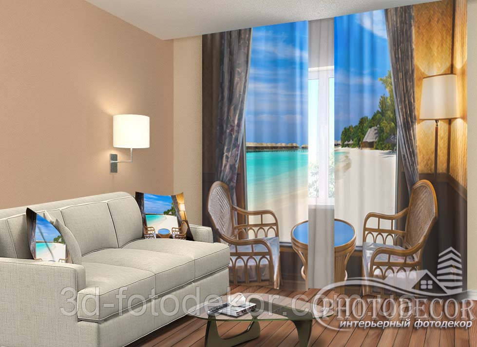Фото Штори "Гостинычный номер" 2,5м*2,9м (2 полотна по 1,45м), тасьма