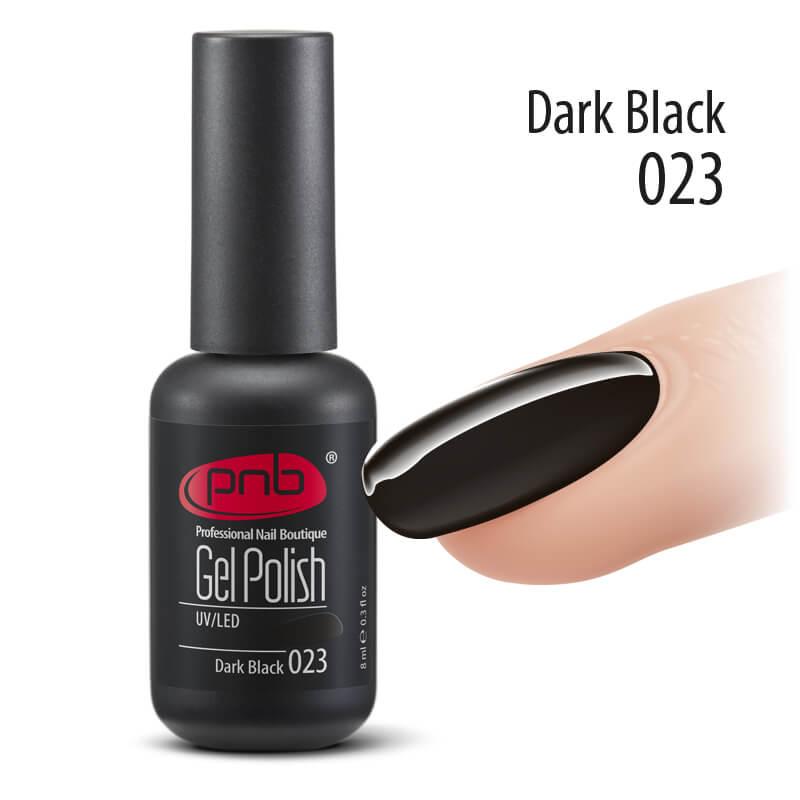 Гель-лак PNB 023 Dark Black, 8 мл