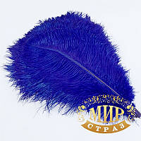 Перо страуса, цвет синий, размер 40-45cм*1шт.