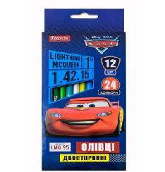 Олівці двокольорові 1ВЕРЕСНЯ 290362 12шт 24кол "Cars" тригранні