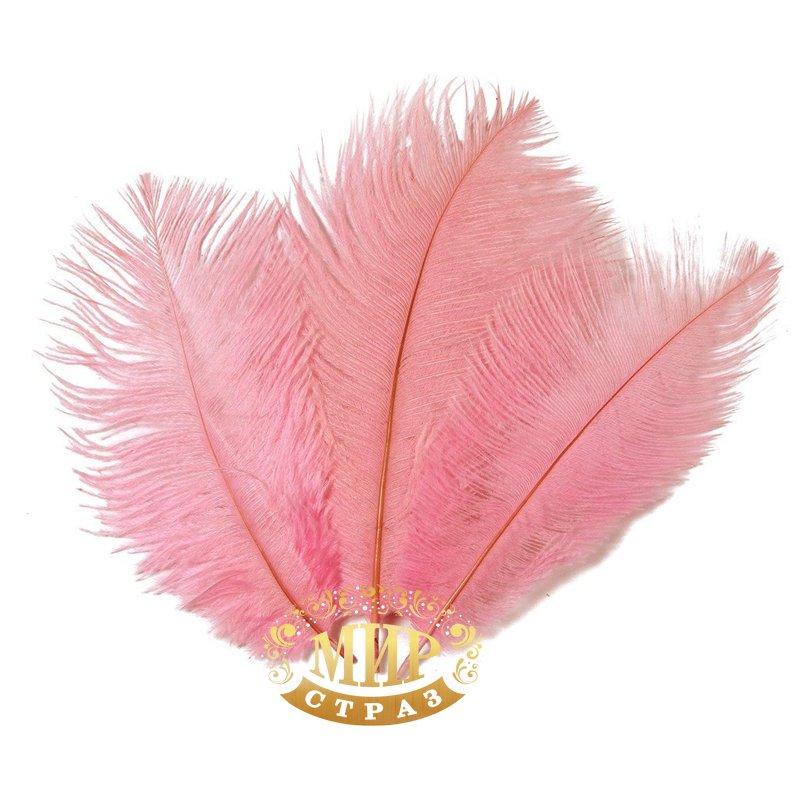 Перо страуса, цвет светло-розовый, размер 15-20cм*1шт - фото 1 - id-p73823317