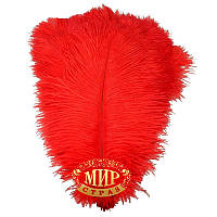 Перо страуса, колір червоний, розмір 55-60 см* 1 шт.