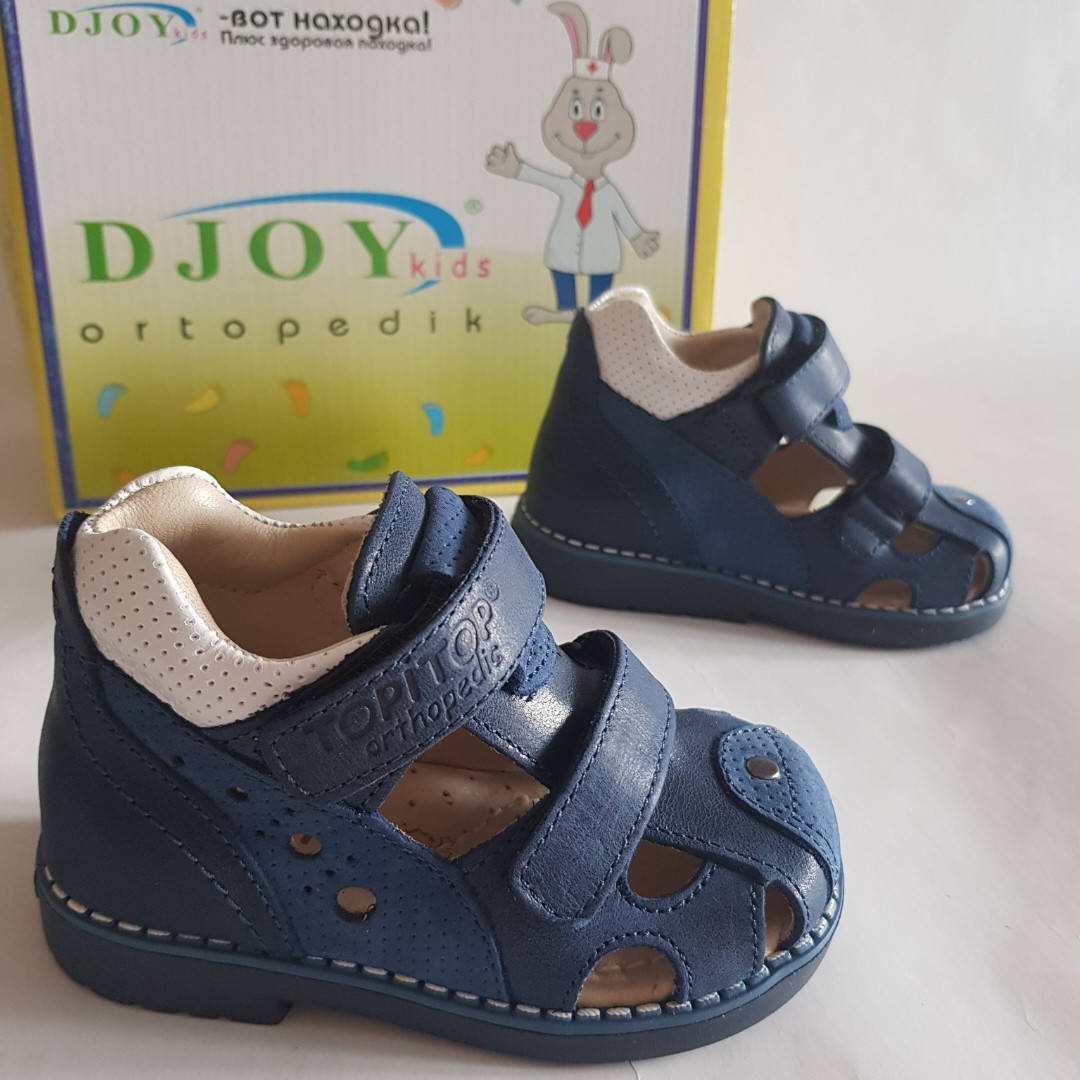 

Босоніжки ортопедичні на хлопця шкіряни Djoy Турція 20, Синий