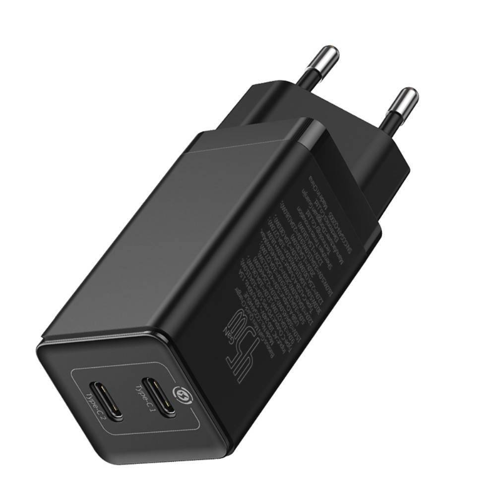 

Быстрое зарядное устройство Baseus GaN Mini C+C 45W EU (CCGAN-M01) — черное, Черный