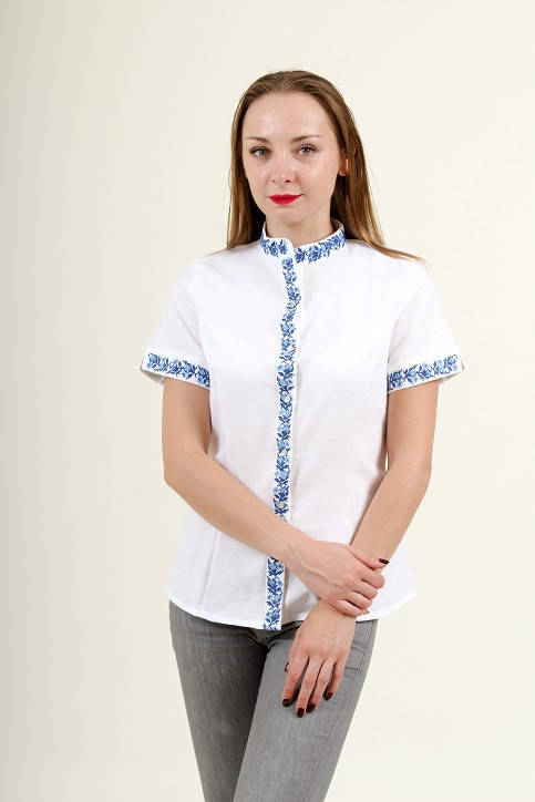 

Украинская вышитая рубашка M женская белая, Белый