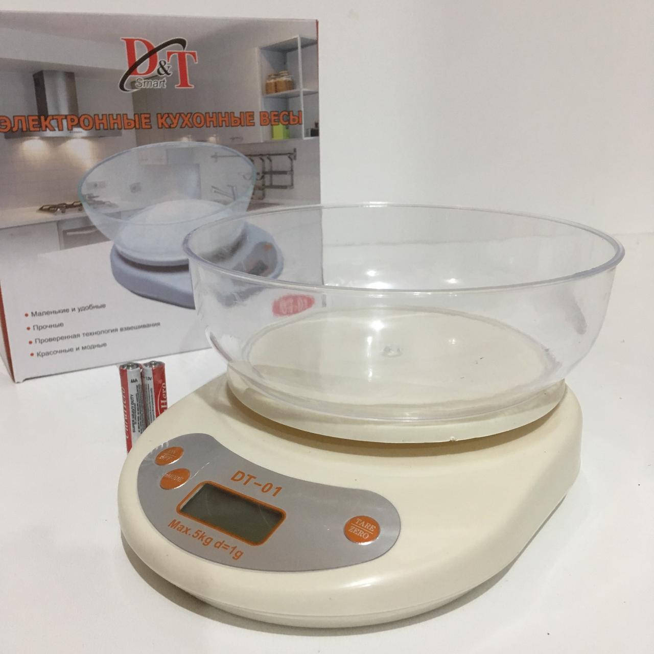 

Кухонные электронные весы с чашей до 5 кг Domotec DT-01