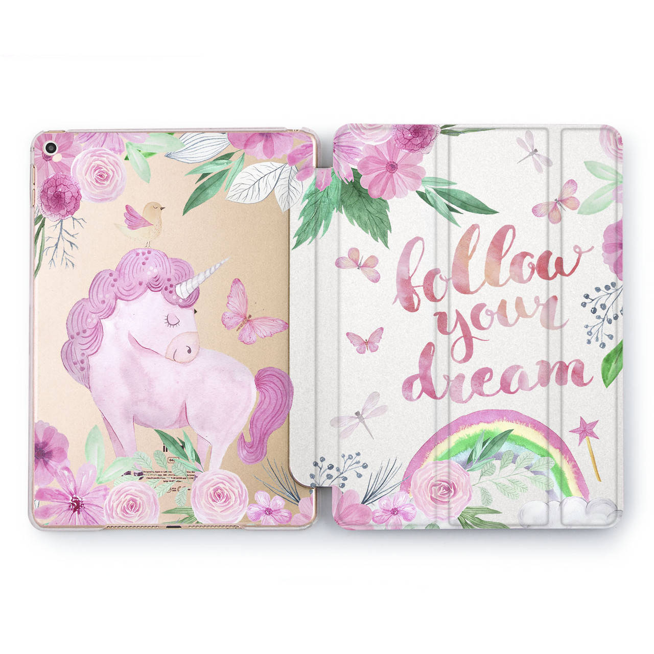 

Чехол книжка, обложка для планшета Apple iPad (Розовый единорог) Pro Air 7.9 9.7 10.2 10.5 11 12.9 mini 1 2 3 4 5 case smart cover