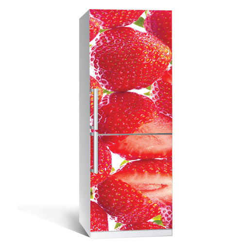Інтер'єрна наклейка на холодильник Ягода вінілова самоклеюча плівка глянсова з ламінацією 600*1800 мм