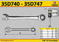 Ключ комбинированный с трещоткой L1-135мм, 8мм., TOPEX 35D740