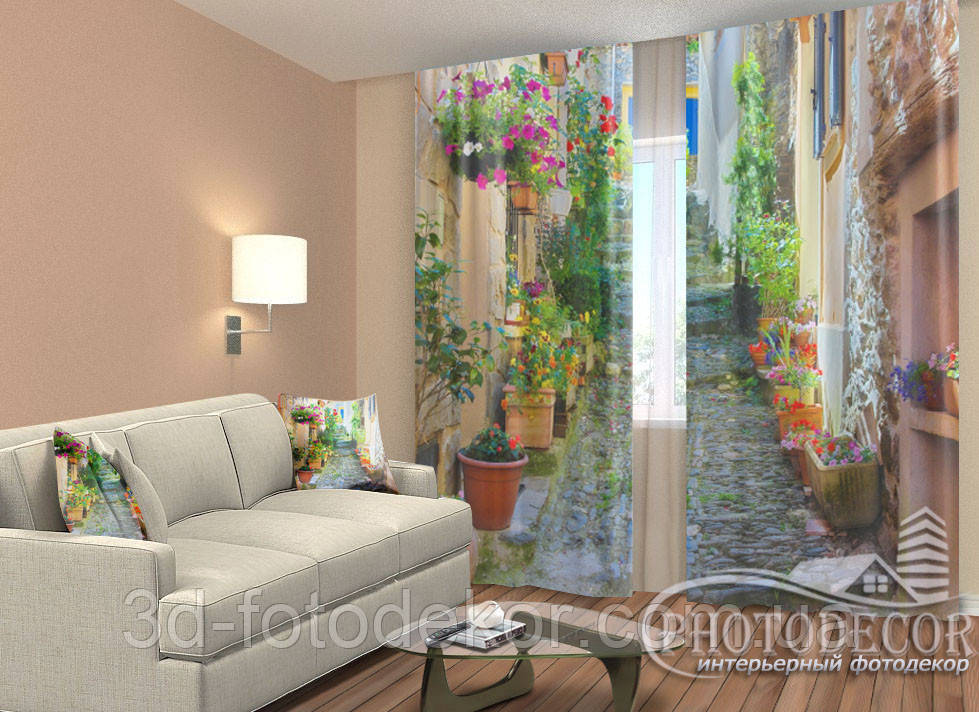 Фото Штори "Вулиця в кольорах" 2,5м*2,6м (2 полотна по 1,30м), тасьма