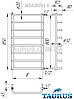 Сушарка для рушників Modern 8/850х500 у ванну кімнату. П-подібна перемичка; Кругла н/ж труба 20 і 32. TAURUS, фото 6