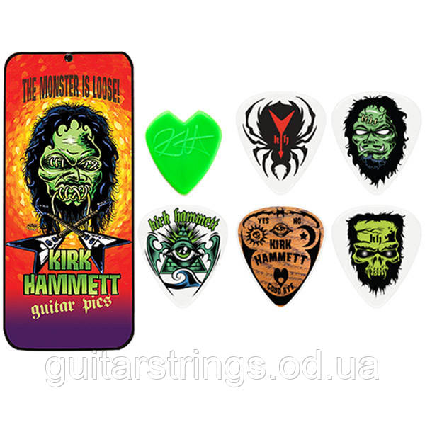 Медиаторы Dunlop KH01T088 Kirk Hammett Signature Monster Pick Tin 0.88 mm 6pcs - фото 3 - id-p564670688