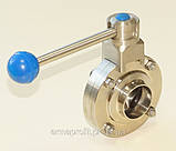 Заслінка нержавіюча дискова поворотна під приварення DIN AISI304 DN100, фото 4