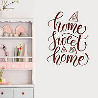 Текстова наклейка напис Home sweet home (англійські слова букви) матова 300x400 мм