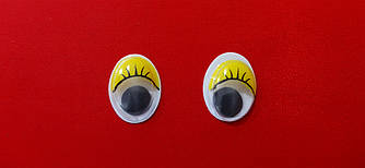 Оченята кольор. з ресничк. овал.(12х16) мм.