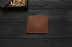 Чоловічий шкіряний гаманець ручної роботи VOILE vl-mw1-lbrn-brn