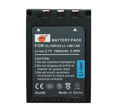 Акумулятор для фотоапарата Olympus LI-10B, 1600 mAh., фото 2