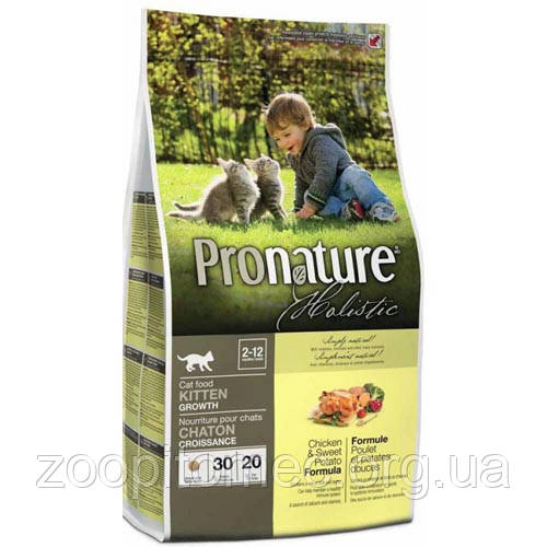 Сухий корм для кошенят Pronature Holistic (Пронатюр Холістик) з куркою й бататом, 5,44 кг, фото 1