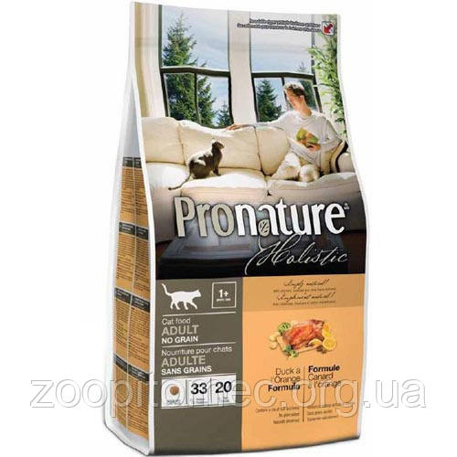 Pronature Holistic (Пронатюр Холистик) з качкою і апельсинами сухий холистик корм Без Злаків для котів 2.72