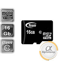 Картка пам'яті microSD 16Gb Team SDHC (class 10) (TUSDH16GCL1002)