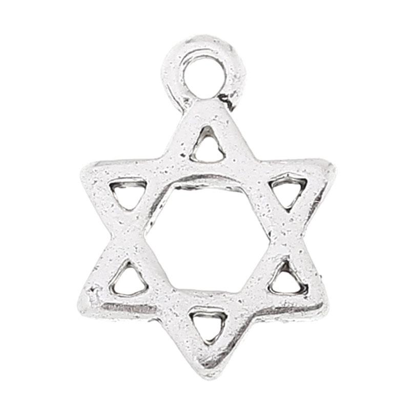 Підвіски металеві Finding Кулон зірка Давида Античне срібло 14 мм x 10 мм, фото 1
