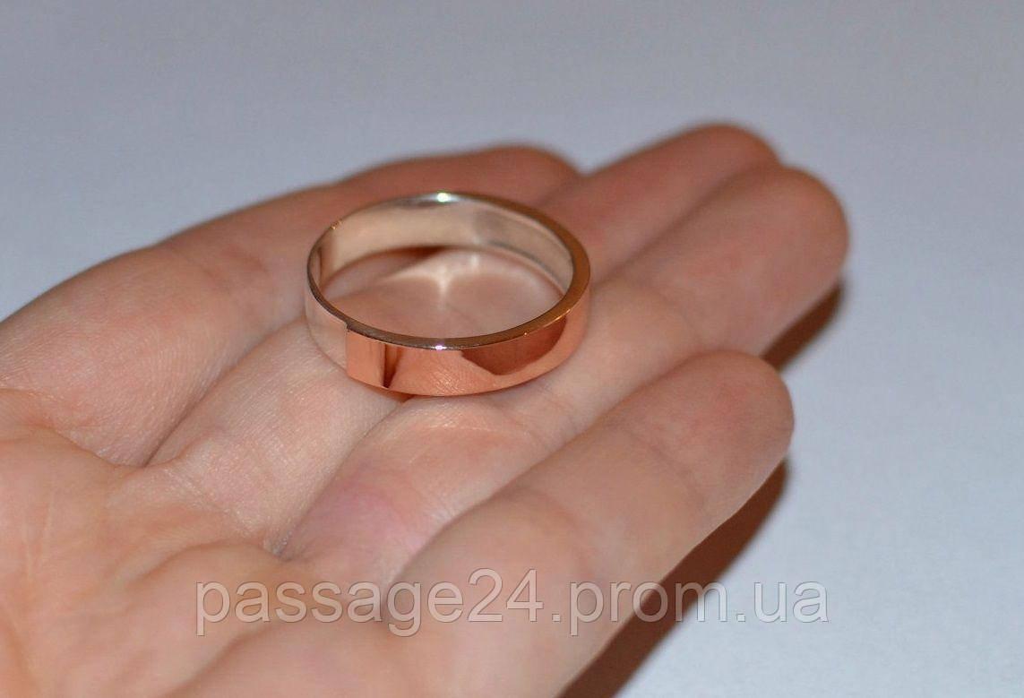 Комплект серебряных обручальных кольца с золотыми накладками - фото 4 - id-p565017359