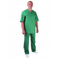 Костюм медицинский мужской зеленого цвета, ткань сису
