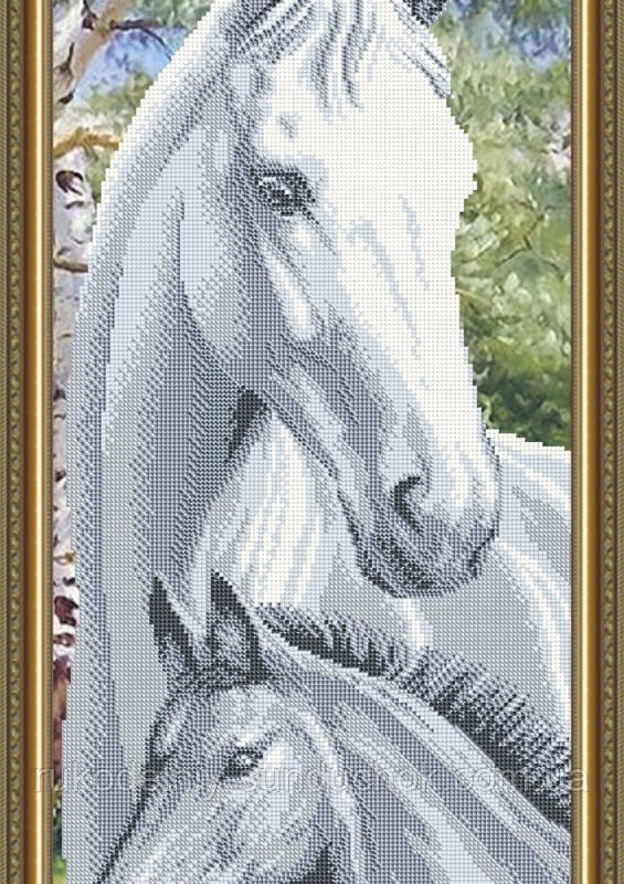 Схема на ткани под вышивку бисером Art Solo VKA3097. Лошадь с жеребенком - фото 1 - id-p565124638