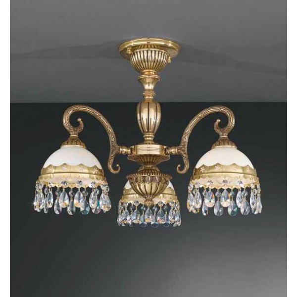 Стельовий світильник RECCAGNI ANGELO PL 7981/3 oro fr./ vetro bianco/transp