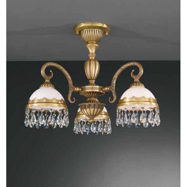 Стельовий світильник RECCAGNI ANGELO PL 7971/3 bronzo/ vetro bianco/transp