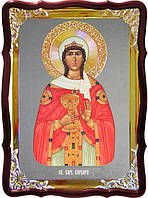 Храмовая икона под серебро Святая Варвара ростовая в церковной лавке
