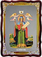 Ікона з фоном під срібло Свята Параскева П'ятниця (зростання) в православному магазині