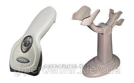 Ручний сканер штрих-кодів Cino F560 сірий (USB) з підставкою Hands-Free Smart Stand, фото 2