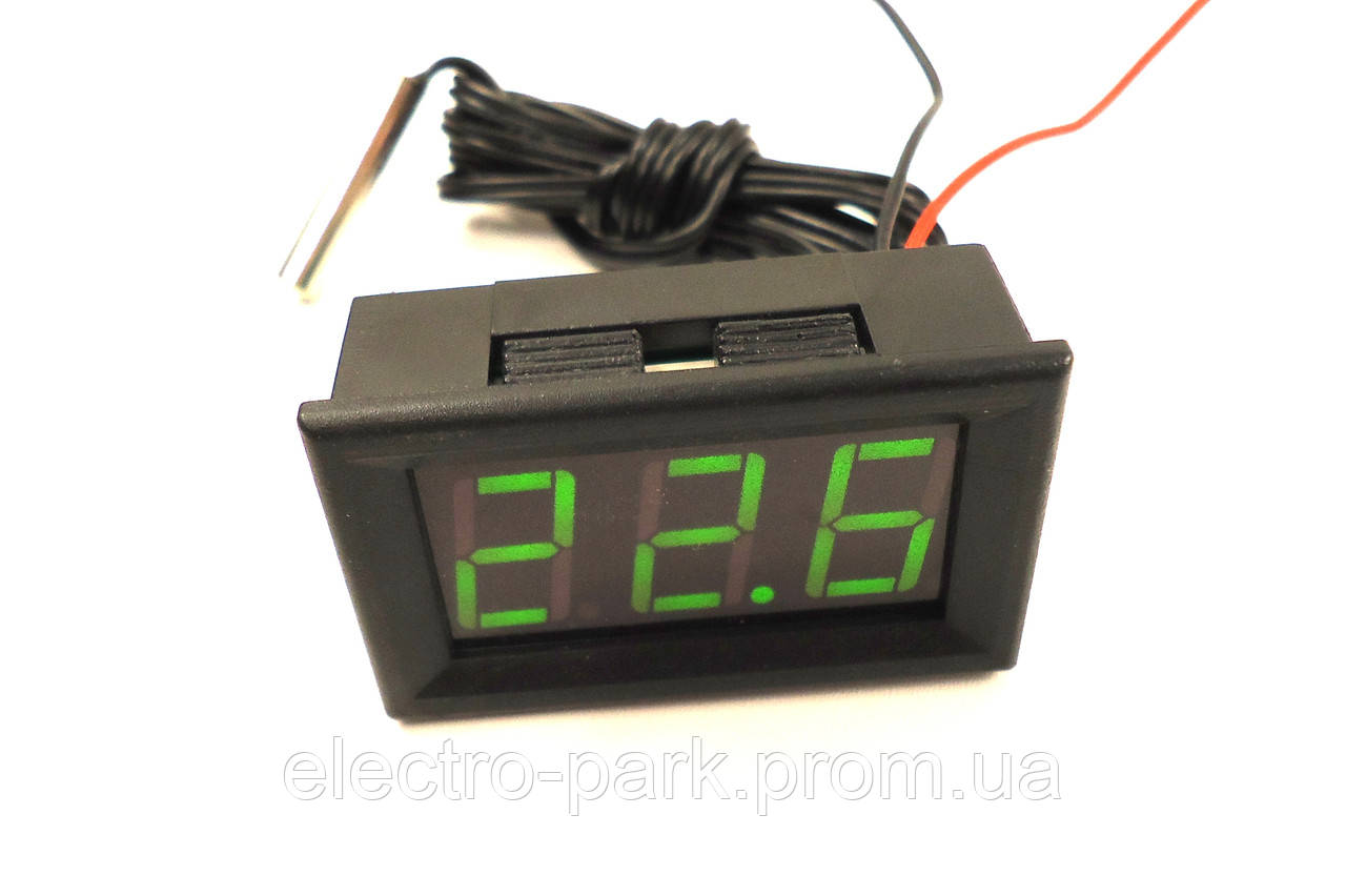 Цифровой LED термометр(зеленый) 5-12В - фото 1 - id-p565226636
