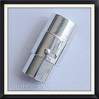 Замок магнітний із фіксатором св. срібло (діам. 8 мм)