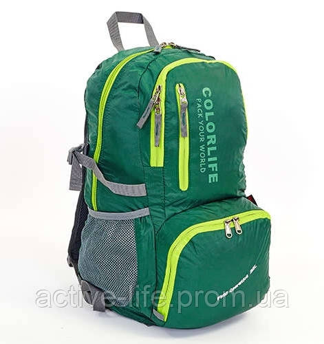 Рюкзак спортивний, шкільний, для тренувань, міський Color Life Compact 30 л (green)