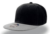 Кепка (реперка) Atlantis Snap Back черная с серым козырьком