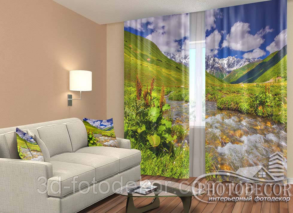 Фото Штори "Високі гори" 2,5м*2,6м (2 полотна по 1,30м), тасьма