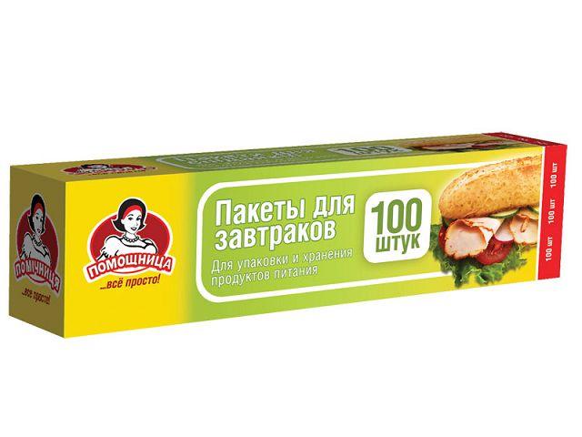Пакети для бутербродів (100 шт. 5,5мкм 20*30) Короб. Помiчниця (1 пач)