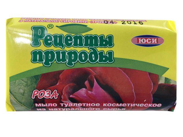 Туалетне косметичне крем-мило ЮСІ Рецепти природи (70 г) РОЗА (1 шт.), фото 1