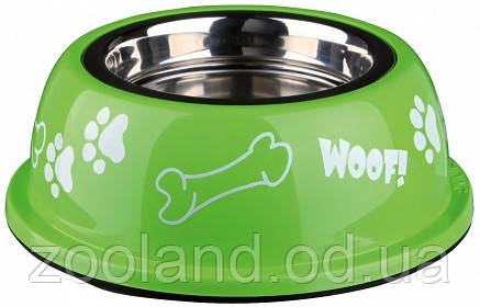 25252 Trixie Woof миска сталева з пластиковим покриттям, червоний