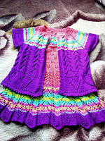 В'язання комплекту для дівчинки в рамках марафону "Літо в батиках"