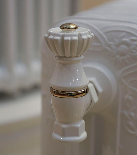 Вентиль для чугунных батарей в старинном стиле SR Rubineterie colore bianco 1/2" - фото 3 - id-p5952838