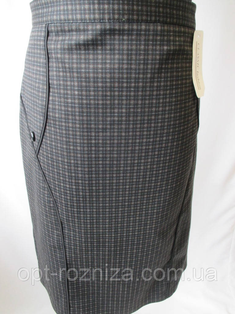 Модні спідниці в карту прямого фасону., фото 1