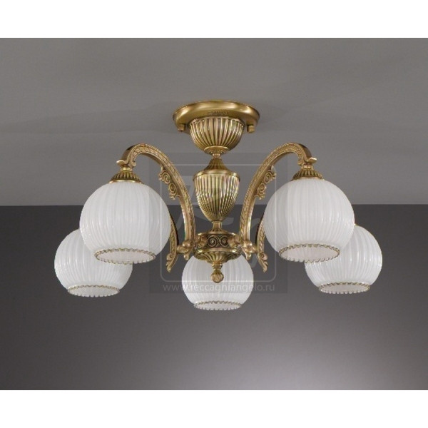 Стельовий світильник RECCAGNI ANGELO PL 8720/5 bronzo/ vetro bianco
