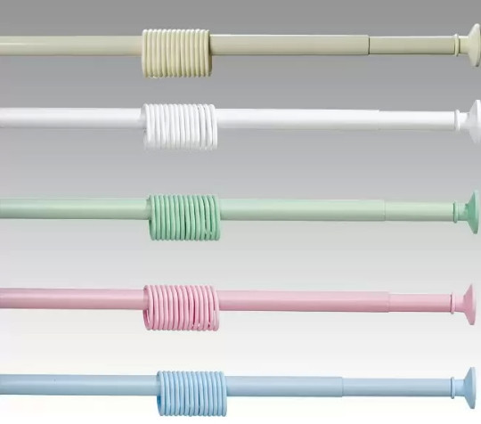 Карниз телескопічний з кільцями для штори у ванну, білий колір